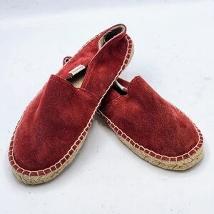 SOLUDOS Original Burgundy Suede Jute Espadrilles Flats Size 7